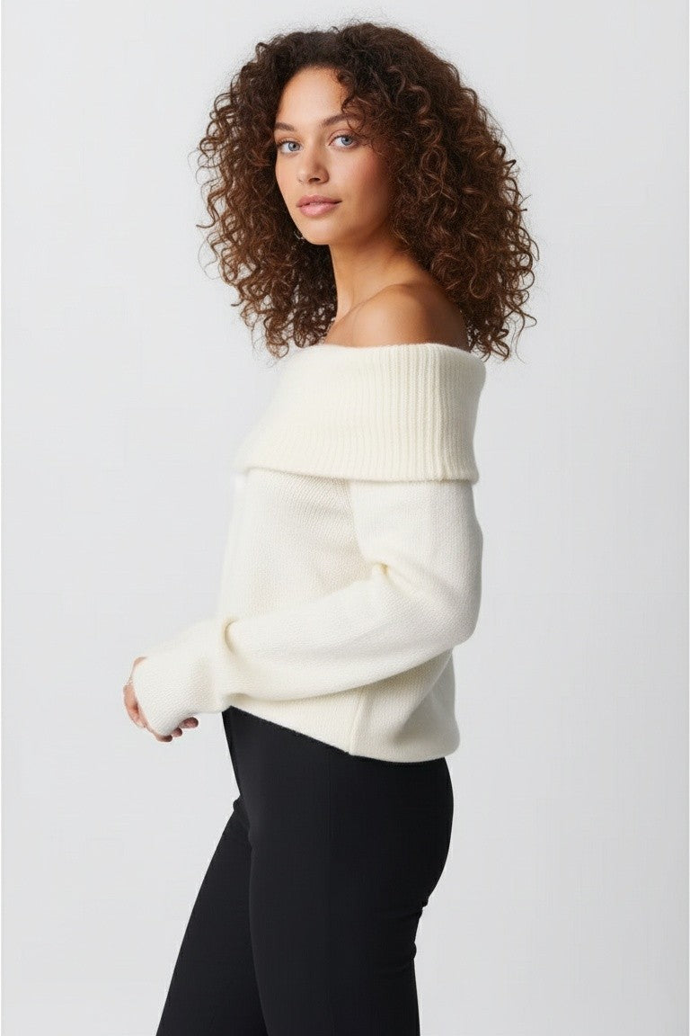 Angela | Damen Winter Off-Shoulder Pullover