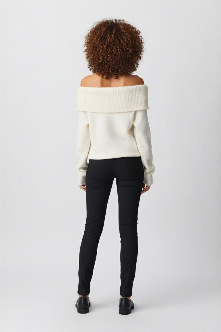 Angela | Damen Winter Off-Shoulder Pullover