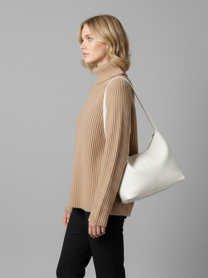 Andrea | Damen Winter Rollkragen Oversized Pullover